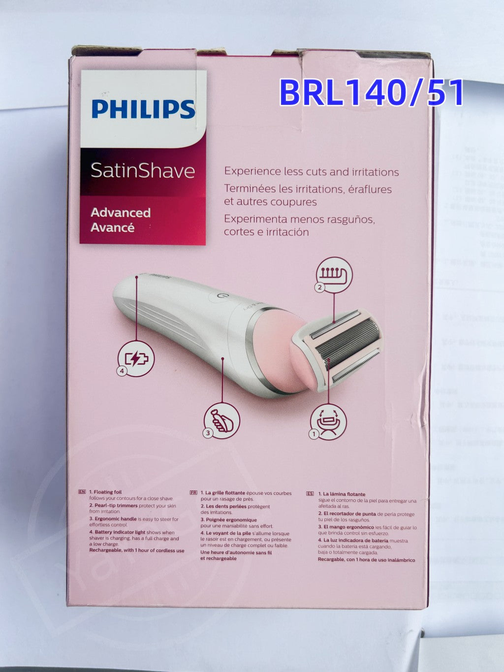 Philips SatinShave BRL140/51 lady shave Women Painless Electric Epilator Portable Female Hair Trimmer