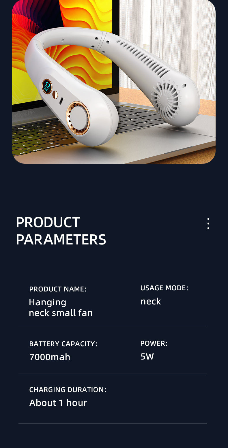 30%off USB Portable Neck Fan Rechargeable Neckband Handing Air Cooler mini Conditioner