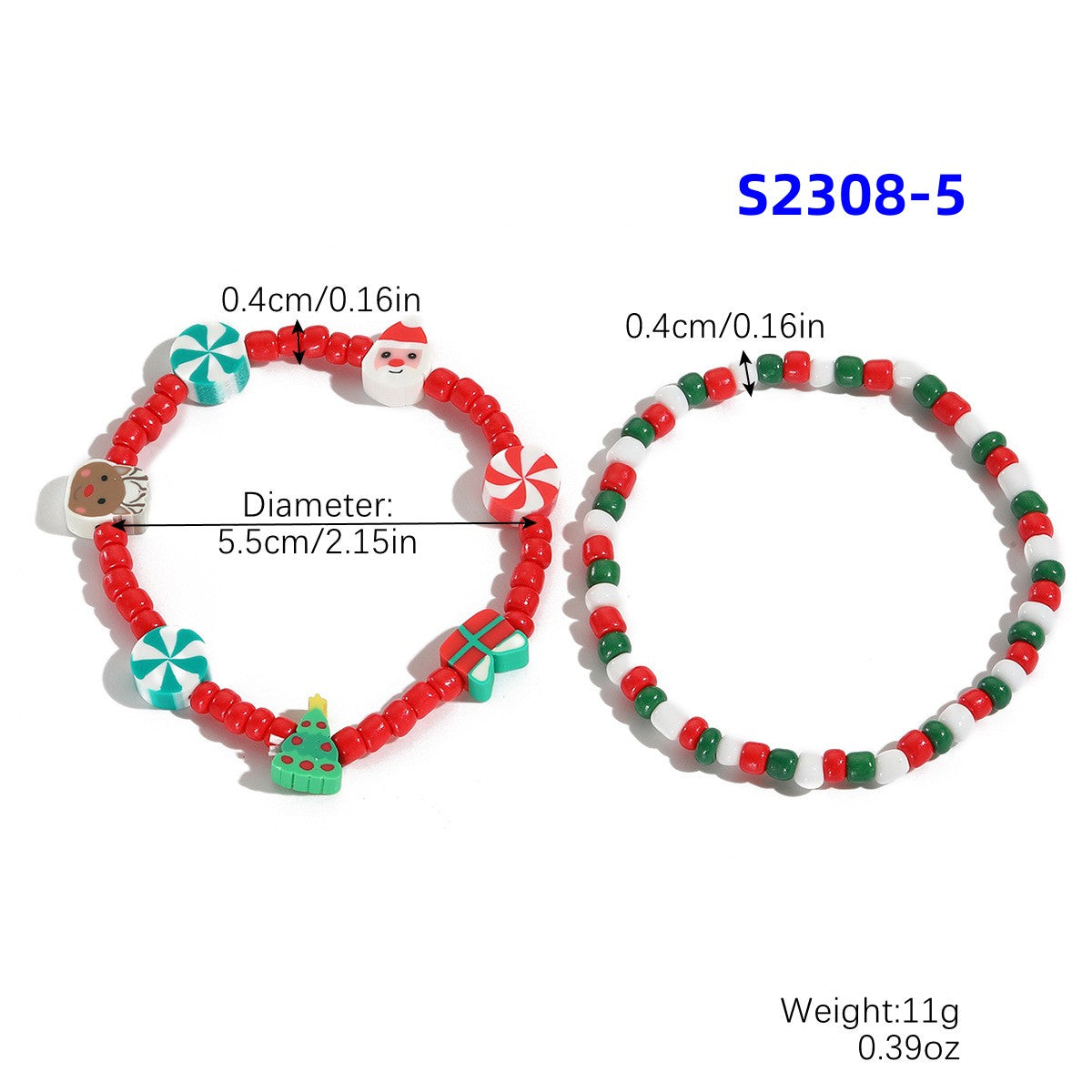Mixed Assorted Beads clay beads Acrylic Crystal Glass Beads Pearls Round Spacer Beads Crafts Beads Bulk Beads with Elastic String for Necklace Bracelet Crafts Christmas Jewelry