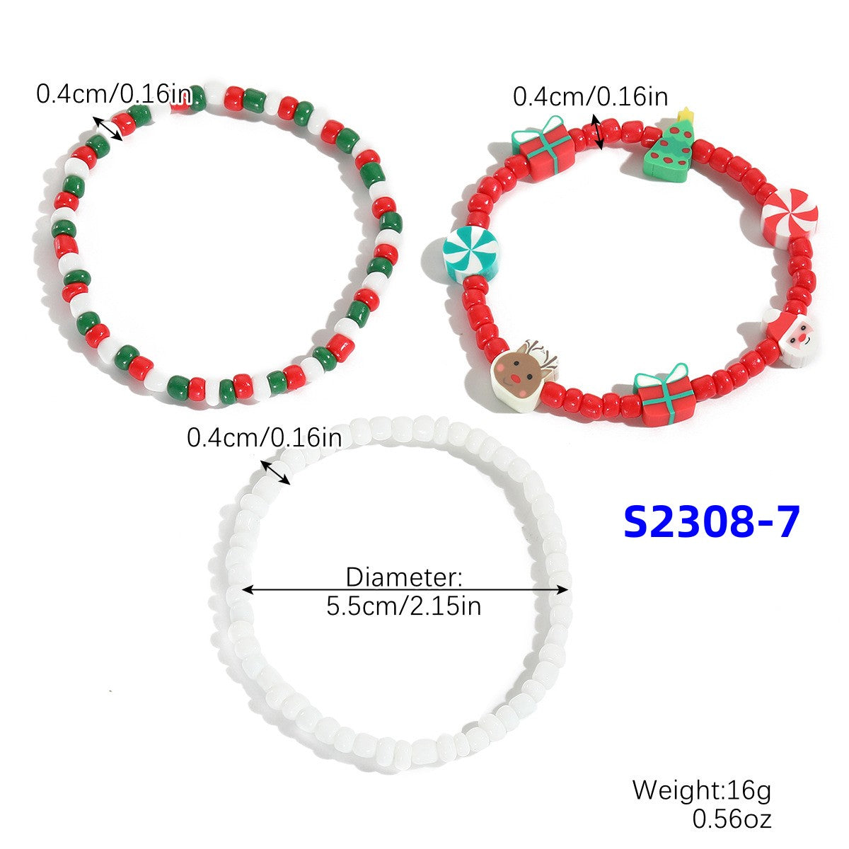 Mixed Assorted Beads clay beads Acrylic Crystal Glass Beads Pearls Round Spacer Beads Crafts Beads Bulk Beads with Elastic String for Necklace Bracelet Crafts Christmas Jewelry