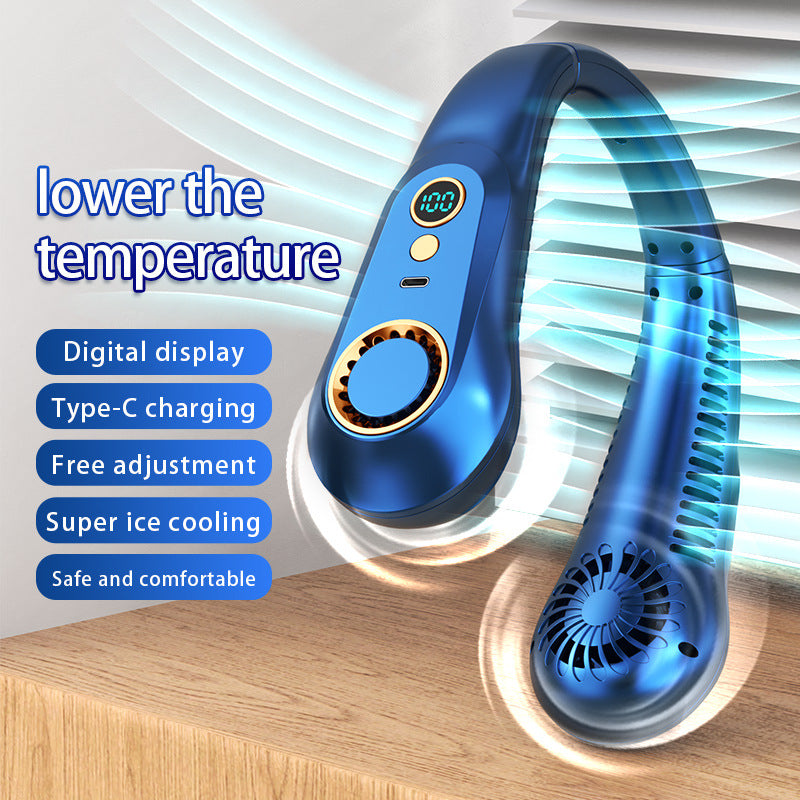 30%off USB Portable Neck Fan Rechargeable Neckband Handing Air Cooler mini Conditioner