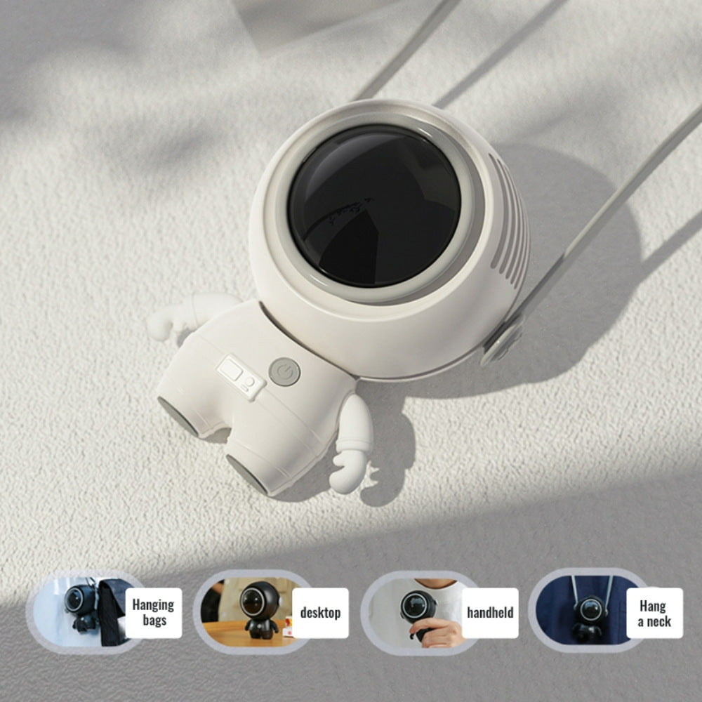 Mini Neck Hanging Fan Astronaut Handheld Air Cooler table Portable Bladeless Fan