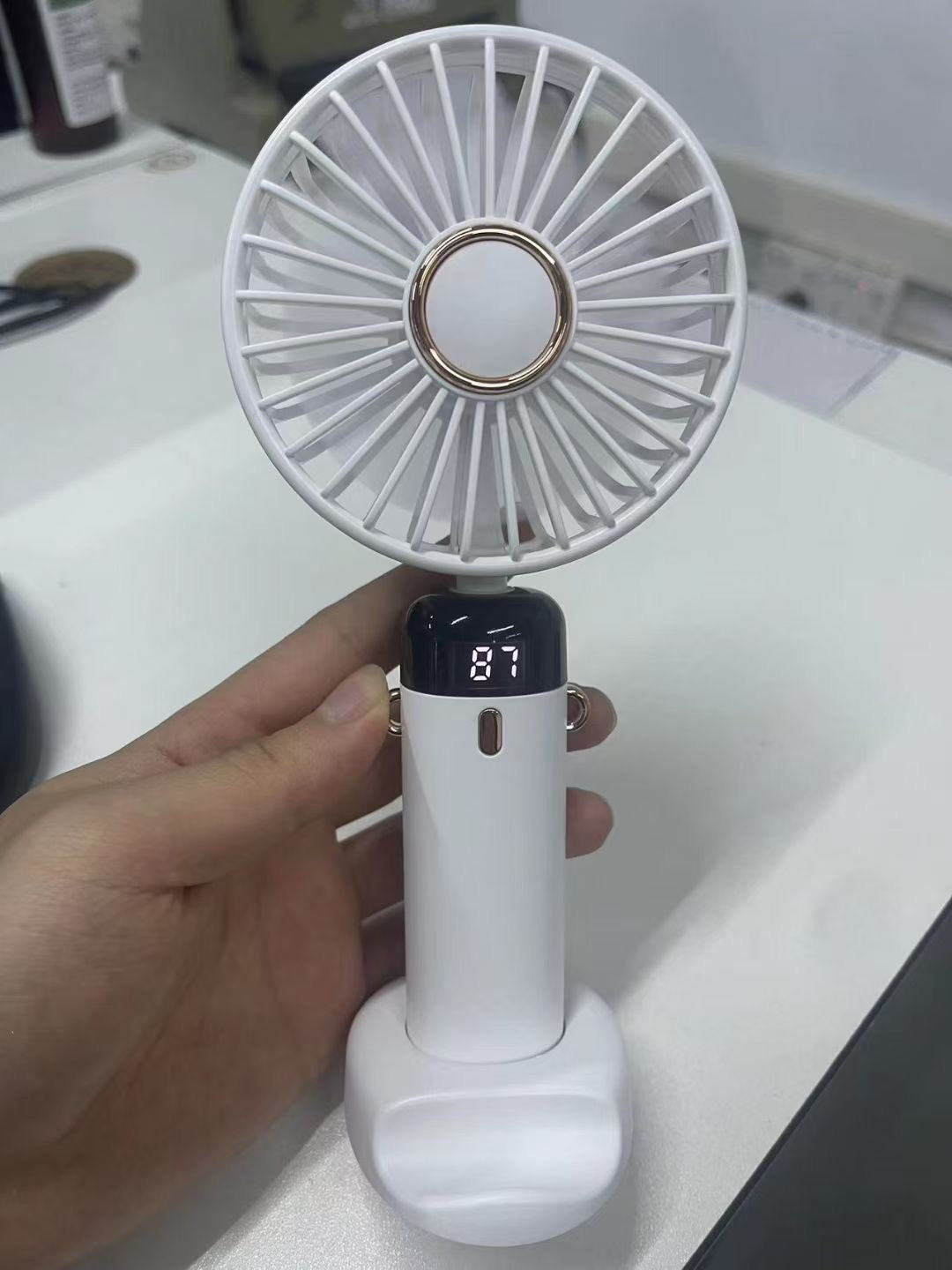 USB Rechargeable Portable Mini Hand Held Small Folding Desk Fan Cooler Cooling