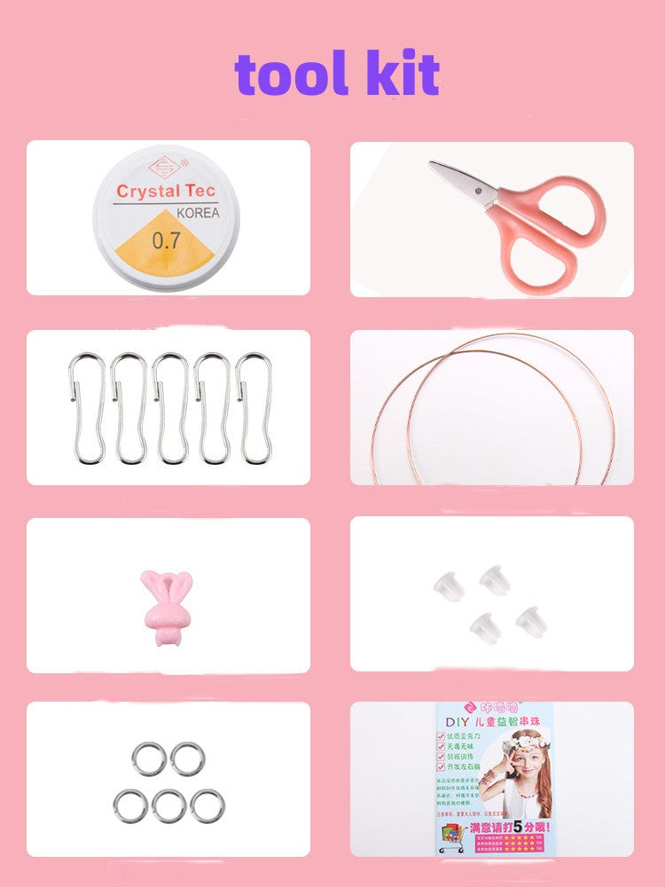 Kinder-DIY-Set zur Herstellung von Perlenschmuck, Perlen für Mädchen, Spielzeug, Perlen-Kunst- und Bastelsets, DIY-Armbänder, Halsketten, Haarbänder und Ringe, Spielzeug für Mädchen im Alter von 4–12 Jahren, Weihnachtsgeschenke