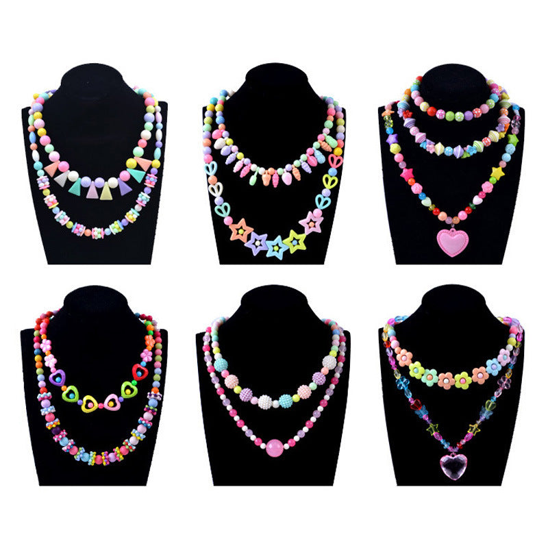 Kinder-DIY-Set zur Herstellung von Perlenschmuck, Perlen für Mädchen, Spielzeug, Perlen-Kunst- und Bastelsets, DIY-Armbänder, Halsketten, Haarbänder und Ringe, Spielzeug für Mädchen im Alter von 4–12 Jahren, Weihnachtsgeschenke