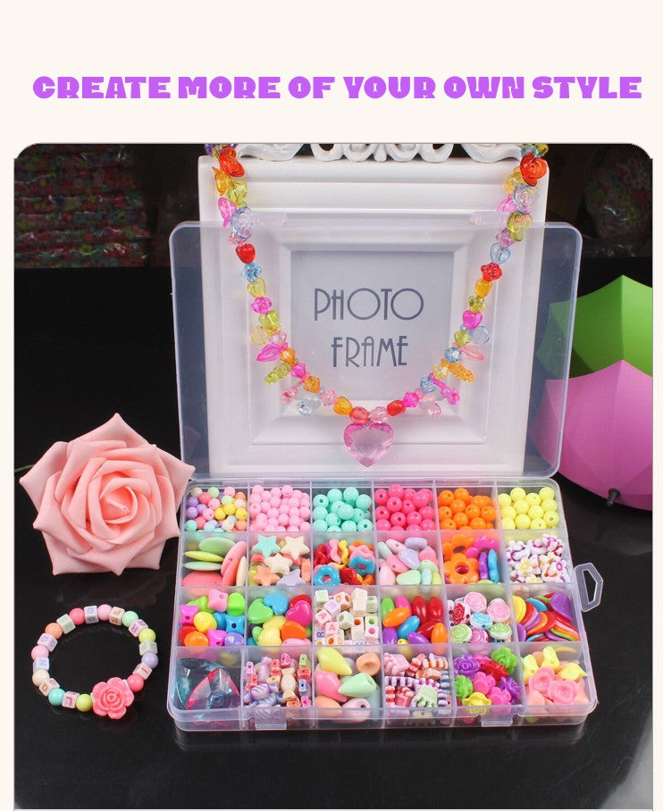 Bead Kits for Jewelry Making - Craft Beads for Kids Girls Jewelry Making Kits Colorful Acrylic Girls Bead Set Jewelry Crafting Set