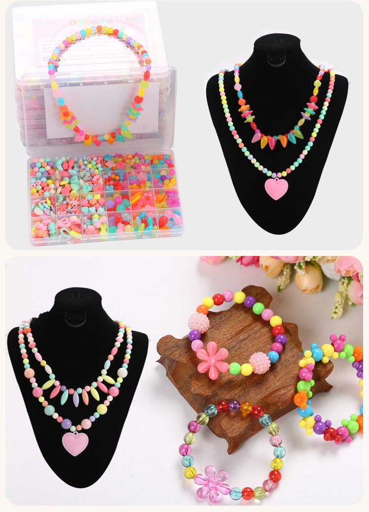 Bead Kits for Jewelry Making - Craft Beads for Kids Girls Jewelry Making Kits Colorful Acrylic Girls Bead Set Jewelry Crafting Set