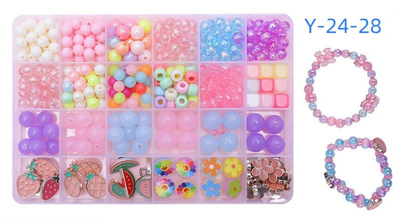 Bead Kits for Jewelry Making - Craft Beads for Kids Girls Jewelry Making Kits Colorful Acrylic Girls Bead Set Jewelry Crafting Set
