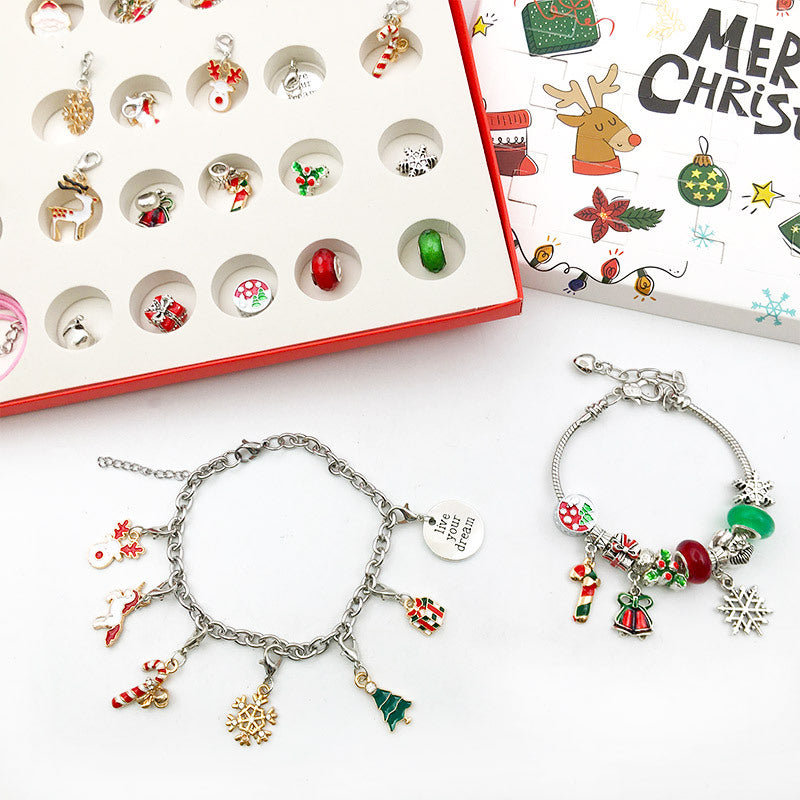 Charm Bracelet Making Kit Including Jewelry Beads Snake Chains, DIY Craft for Girls, Jewelry Christmas Gift Set for Arts and Crafts for Kids Ages 8-12