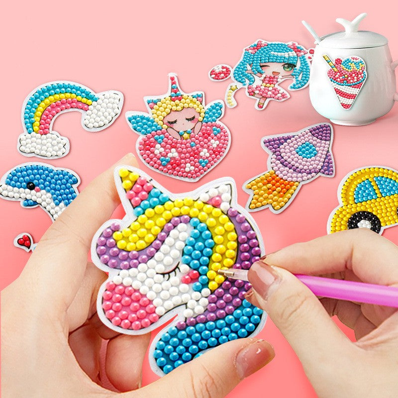 Diamond Painting for Kids with Frames, Mosaic Gem Sticker Art Projects Kits, Holiday Crafts Supplies Gifts for Girls Boys Ages 6 7 8 9 10 11 12