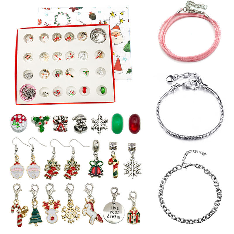 Charm Bracelet Making Kit Including Jewelry Beads Snake Chains, DIY Craft for Girls, Jewelry Christmas Gift Set for Arts and Crafts for Kids Ages 8-12