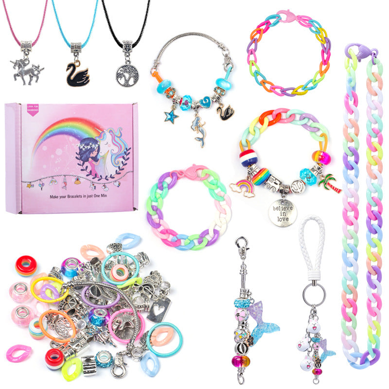 Charm Bracelet Making Kit Including Jewelry Colorful clasp bracelet, DIY Craft for Girls, Jewelry Christmas Gift Set for Arts and Crafts for Girls Ages 8-12