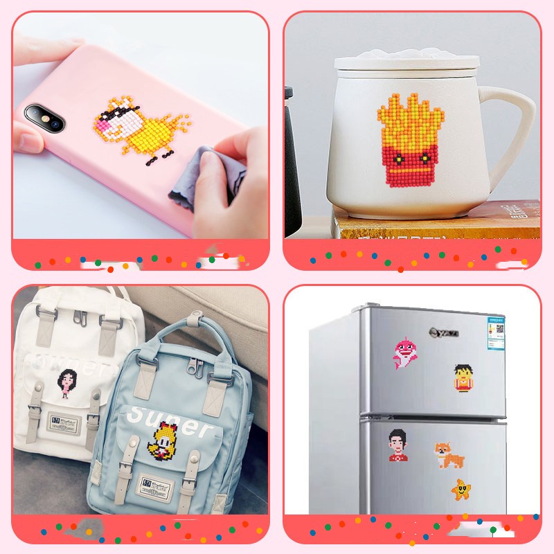 DIY Children's Free Stick Cartoon Diamond Painting, New Diamond Painting Kit for Kids, Diamond Stickers for Girls/Boys 6-12, Diamond Art Craft Stickers