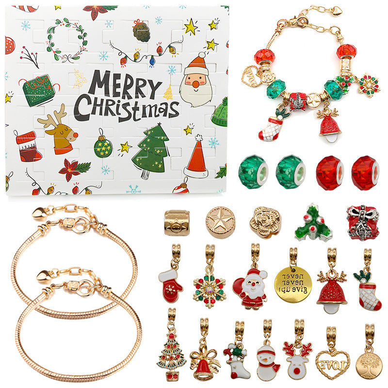 Charm Bracelet Making Kit Including Jewelry Beads Snake Chains, DIY Craft for Girls, Jewelry Christmas Gift Set for Arts and Crafts for Kids Ages 8-12