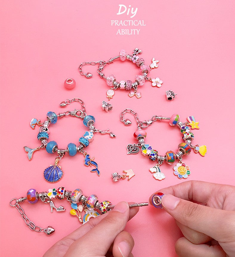 Rainbow system Crystal DIY children's bracelet diy handmade jewelry,exquisite gift box set bracelet Girls,Necklace Jewelry Making Supplies