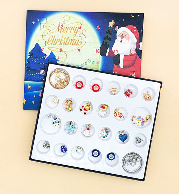 Christmas charm Bracelet Making Kit Including Jewelry Beads Snake Chains, DIY Craft for Girls, Jewelry Christmas Gift Set for Arts and Crafts for Kids Ages 8-12