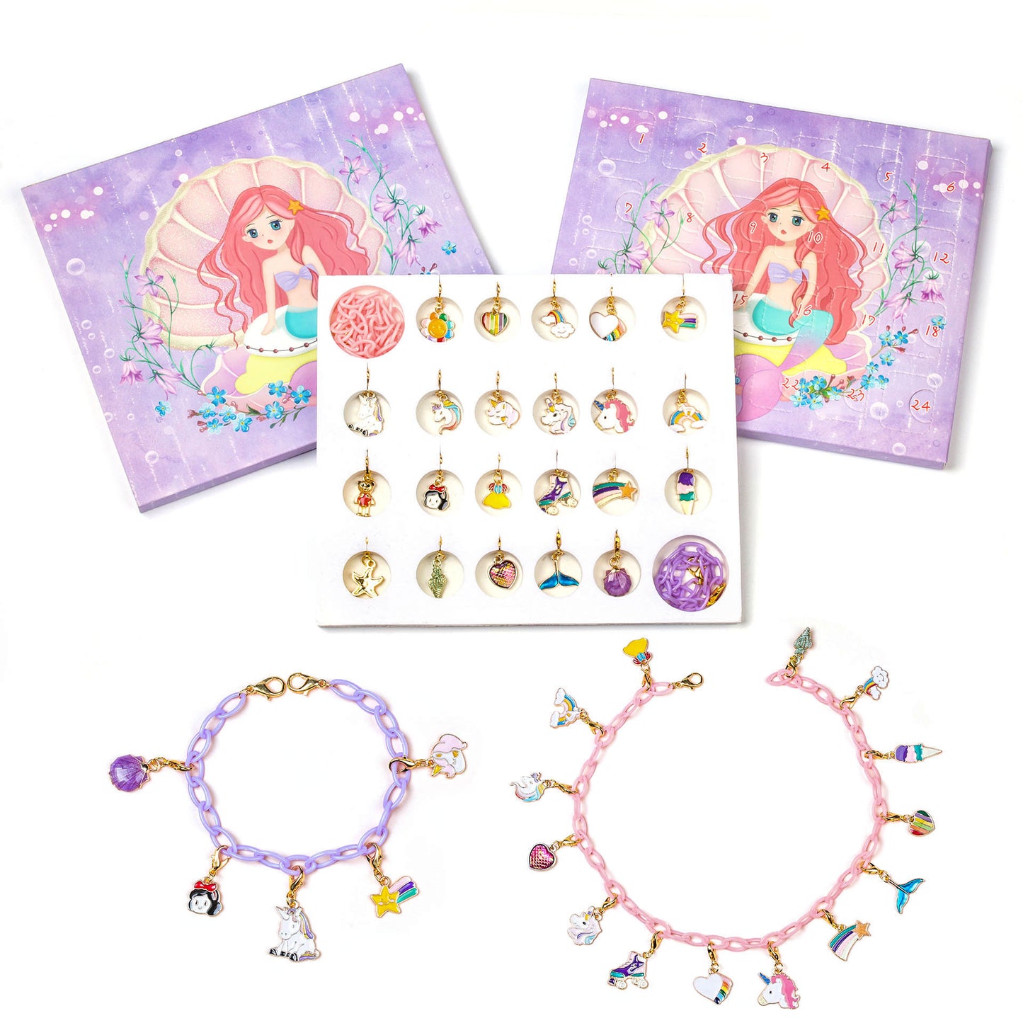 Charm Bracelet Making Kit Including Jewelry Colorful clasp bracelet, DIY Craft for Girls, Jewelry Christmas Gift Set for Arts and Crafts for Girls Ages 8-12