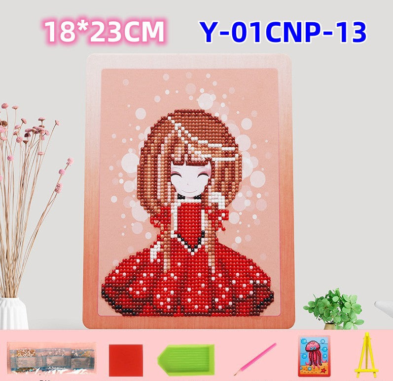 DIY Children's Free Stick Cartoon Diamond Painting, New Diamond Painting Kit for Kids, Diamond Stickers for Girls/Boys 6-12, Diamond Art Craft Stickers