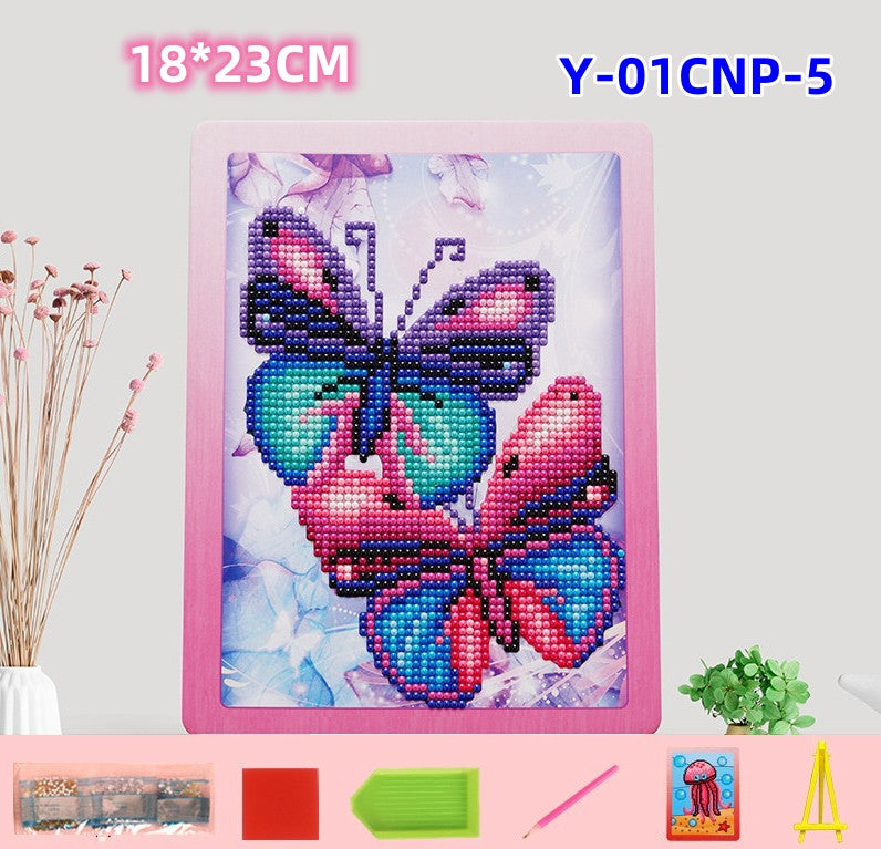 DIY Children's Free Stick Cartoon Diamond Painting, New Diamond Painting Kit for Kids, Diamond Stickers for Girls/Boys 6-12, Diamond Art Craft Stickers