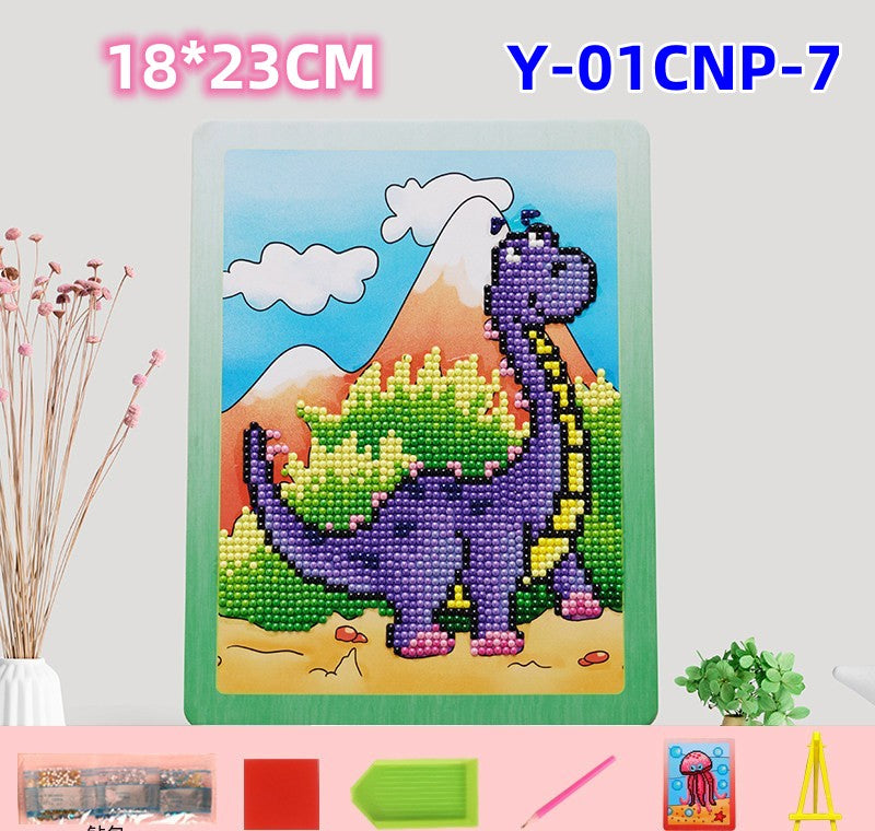 DIY Children's Free Stick Cartoon Diamond Painting, New Diamond Painting Kit for Kids, Diamond Stickers for Girls/Boys 6-12, Diamond Art Craft Stickers