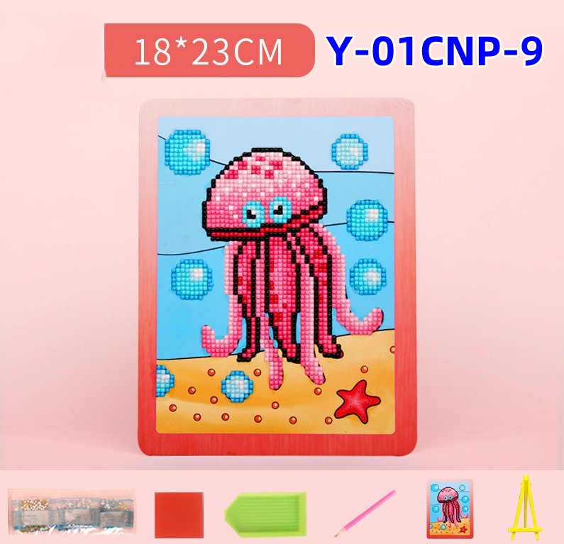 DIY Children's Free Stick Cartoon Diamond Painting, New Diamond Painting Kit for Kids, Diamond Stickers for Girls/Boys 6-12, Diamond Art Craft Stickers