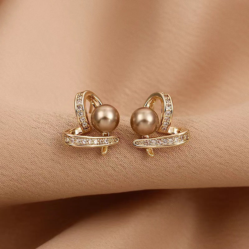 earrings for women girl 925 Sterling Silver Heart shaped center inlaid with pear