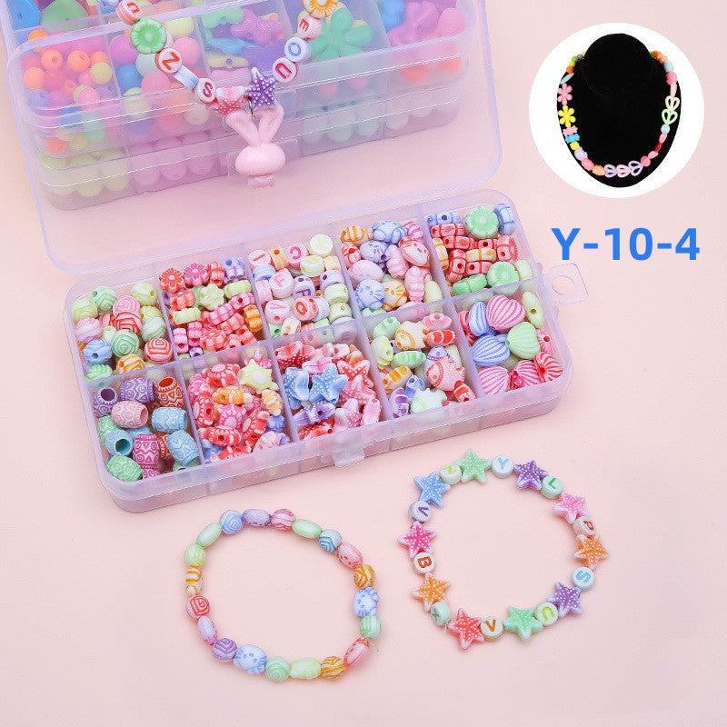 30 Pcs Little Girls Jewelry Princess Necklace Bracelet Jewelry Set Includes  10 Beaded Necklace Bracelets and 10 Rings with Plastic Heart Shaped Box